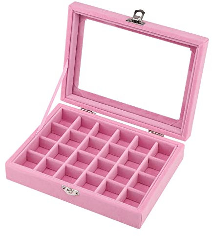 Velvet Jewellery Box Jewellery Organiser for Ring Earring Necklace Jewellery Display Box Storage Box Jewellery Showcase with Lid for Women Girl