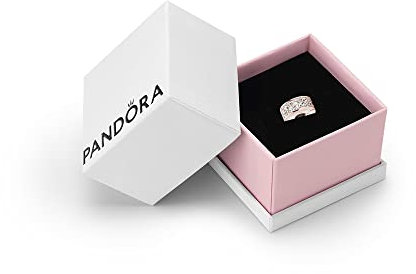 Pandora Timeless Women's 14k Rose Gold-Plated Clear Pavé Cubic Zirconia Clip Charm for Bracelet, With Gift Box