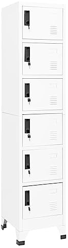 vidaXL - Armario para archivadores, archivador, Mueble de Almacenamiento, Equipo Deportivo, Productos de Limpieza, Interior, Oficina, Blanco, 38 x 40 x 180 cm, Acero