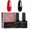 GZMAYUEN Schwarz Rot UV Nagellack Set 10ml UV Gel Lack Schwarz und Gelnägel Farben Rot Farbgel Nail Polish Set