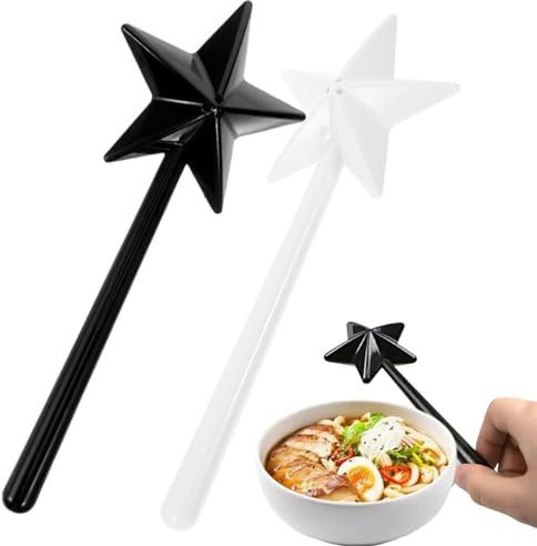 Magisches Gewürzstreuer-Set,Sternen-Zauberstab Salz- und Pfefferstreuer, Nachfüllbare Magische Gewürzstäbe,Spices Spice Shaker mit Löchern (2, Schwarz + Weiß)