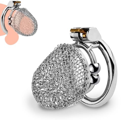 BDSMJOY Peniskäfig Metall,Kettenhemd Chastity Cage Keuschheitskäfig Keuschheitsgürtel Penis Käfig für Herren,fetisch Sklaven Sexspielzeug für die Männer extrem BDSMs Spielzeug hart (Kurz, 55 mm)