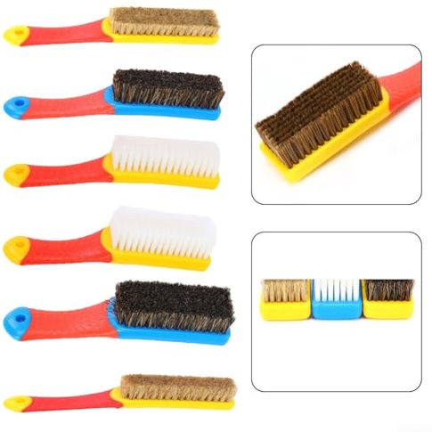 Spazzola efficiente per la pulizia dei tessuti dell'auto con setole in nylon per la cura degli interni (7 file di setole gialle)