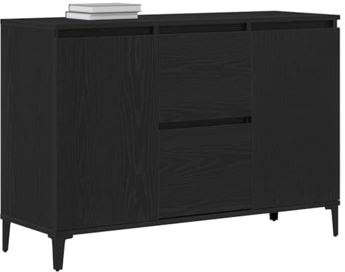 vidaXL Sideboard Svart Ek 104 x 35 x 70 cm Konstruerat trä