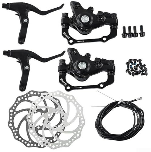 Lecreatekit Bike Mechanical Disc Brake Set,Bicycle Mechanical Disc Brake Front Rear Set With 160Mm Rotors Enhance Control For Mountain Bike