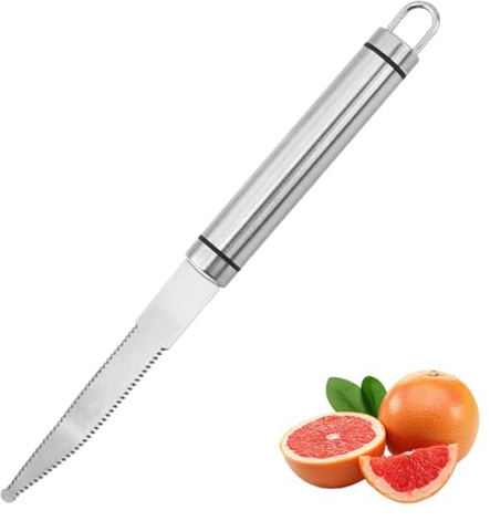 One Piece Stainless Steel Citrus Peeler, Rust Proof Curved Serrated Peeler for Apple, Mango