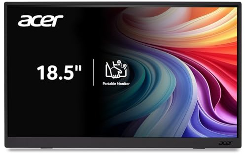 Acer Pantalla portátil | 18,5 Pulgadas FHD IPS | Soporte de sincronización adaptativa (Compatible con FreeSync) | Diseño Delgado | Monitor Externo para Ordenador portátil PC/Mac | 100Hz | 2 Puertos