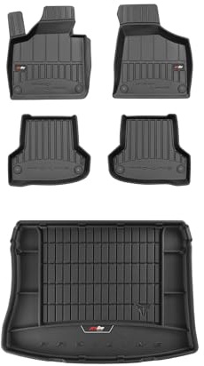FROGUM ProLine 3D Un Juego de Alfombrillas de Goma para Coche y cubeta Maletero con Logo Alfombras para Audi A3 Sportback 8P 03-13| Los Bordes más Altos