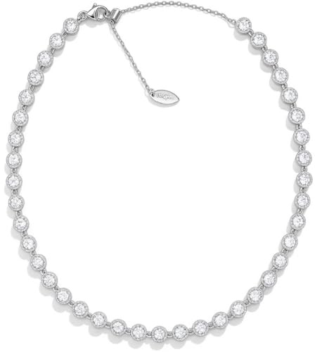 dalcuore Collana Tennis Donna Regalo Elegante in Acciaio Inossidabile con Zirconi Brillanti, Regolabile 37-46 cm – Gioiello Perfetto per Natale o Anniversario