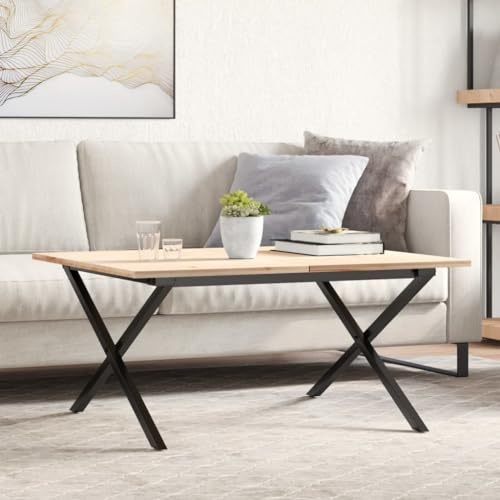 Mokuyary Struttura per tavolino da caffè a forma di X, 80 x 70 x 43 cm, in acciaio, piedini per mobili, gambe per bar, tavoli, piani di lavoro, scrivanie