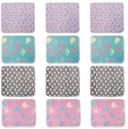 Wndgh 12PCS Guinea Pig Fleece Cage Liner, Soft Pet Bedding with Absorbent Design, Comfortable Guinea Pig Cage Liner for Small Animal Habitats