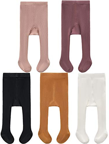 CECORC Baby Leggings, Tights for girls, Toddler, Infant, 6-12 months, (0-1 years, 5 pack (black+white+lightpink+ginger+darkpink))