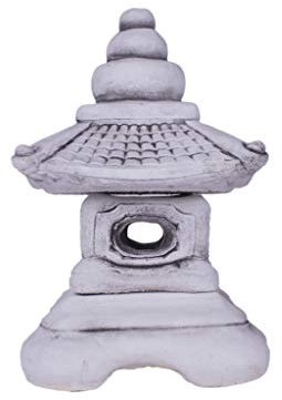 Antyki24 Massive Japan Pagode aus Stein frostfest Deko Laterne als Gartenlampe japanische Steinlaterne große 57 cm