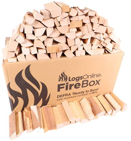 Logs Online (12kg) Food Safe Kiln Dried Birch Mini Hardwood Kindling Logs (5 inch) for Portable Pizza Oven. Safe Fire Log for Burning & Cooking in Outdoor Wood Burner Stove