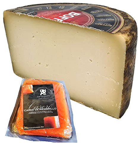 Queso Boffard Reserva - Elaborado con leche cruda peso aproximado 1600 gramos - Medio Queso Curado con Membrillo TDW - Queso de Oveja (Medio Queso con Membrillo)