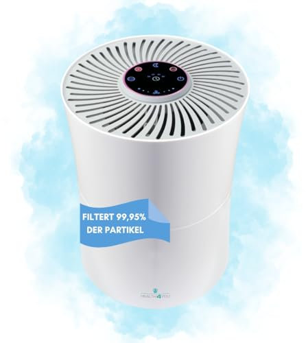 SCHWAIGER 658002 Luftreiniger Air Purifier H13 HEPA Filter Smart Sensor Aktivkohlefilter 99.95% Reinigung CADR 125m³/h 4 Lüftungsstugen Timer & Sleep-Modus allergikergeeignet