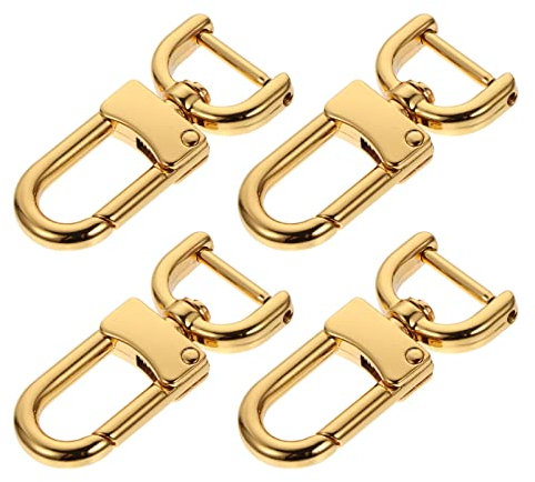 Milisten 4 St¨¹cke Karabinerhaken Haken Metallringe Schnallen D Ring Taschen Schnalle f¨¹r DIY Taschen Basteln Geldbeutel Rucksack Zubeh?r Golden