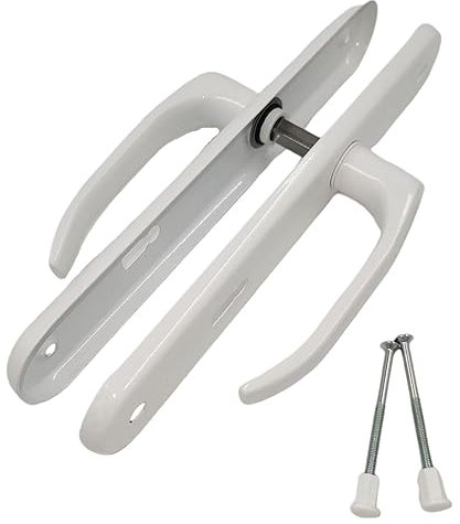 MonJar Langschild Türbeschlag Türdrücker Türgriff Türklinke Drückergarnitur Links Rechts Weiß 72mm (BB-Buntbart)