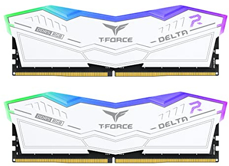 TEAMGROUP T-Force Delta RGB DDR5 Ram 48GB (2x24GB) 6400MHz PC5-51200 CL32 M-DIE Desktop Memory Module Ram for 600 700 Series Chipset XMP 3.0 Ready White - FF4D548G6400HC32ADC01