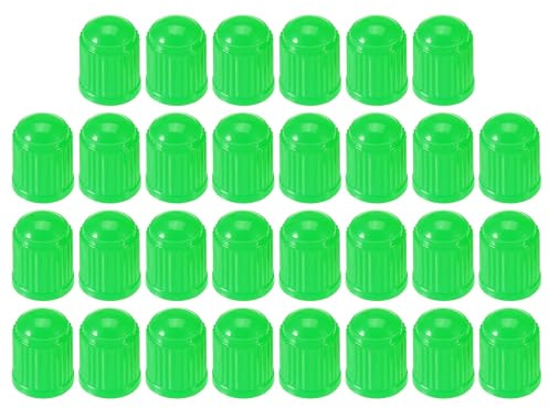A ABSOPRO Tapas de Válvula de Neumático Universal para Coche SUV, 12mm, Plástico, Verde, 30 Unidades