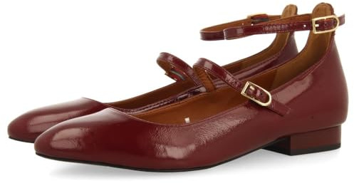 GIOSEPPO KALSEN Patent Leather Effect Ballerinas, Burgundy, 8 UK