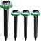 HIULLEN Repelente de Topos Solar 4Pack, Repelente Ratas Ultrasonido Exterior, IP65 Impermeable Ahuyentador de Topos y Ratones Solar, Ahuyentador de Ratas para Jardines Césped, Roedores, Serpientes