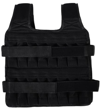 Toyvian Gilet Zavorrato per Allenamento della Forza Nero Design Comodo, Regolabile e Versatile per Vari Sport e Workout di Potenziamento Muscolare