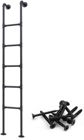 Metallfackellifte för vindssäng, väggmonterad, 100–300 cm, inomhus/utomhus, väggklättringsstege för vindsrum, sovsal, bibliotek, krapputrymme, källare (128 cm/50 tum)