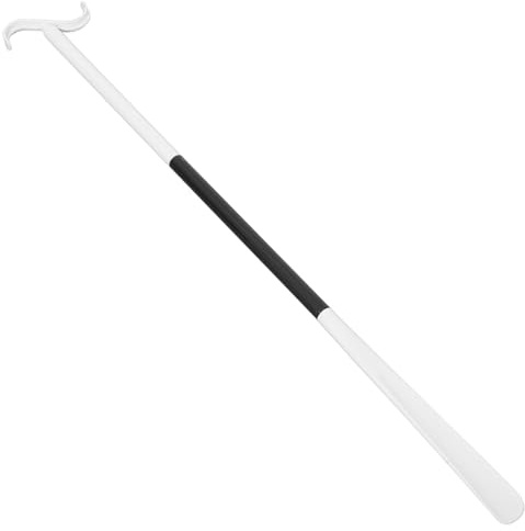 LALADEFIEE Dispositif D'aide à L'enfilage de Chaussettes et Chausse-pied Long Manche Réglable Plastique Blanc Noir pour Personnes Âgées Femmes Enceintes Aide Retrait Chaussettes