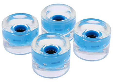 BDJXOZYH 4 delar 70 mm upplyst skateboard longboard hjul lyser på natten 78A blå