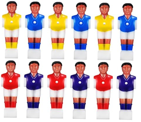 FIXOSHEE 12 Statuette Giocatori di Calcio Balilla in Resina 12 Pezzi Accessori Calcio Balilla Figure Ergonomiche Resistenti per Gioco Desktop