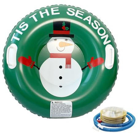 ZUJIABAO Luge à neige portable pliable avec gonflage rapide pour tous les terrains, poids léger, tube de jeu de neige