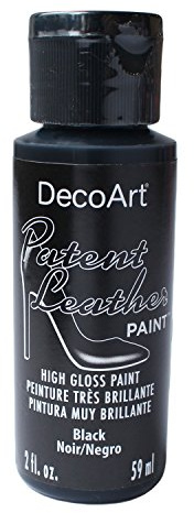 DecoArt Americana Patent Leather Jar of Paint, Acrylic, Black, 3.5 x 3.5 x 10 cm