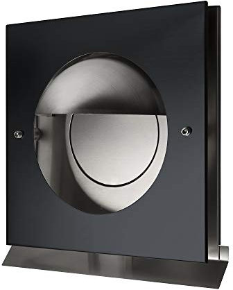 Premium Abluftgitter Überdruckgitter Wetterschutzgitter Küchenabluftgitter Dunstabzugsgitter Ablufthaube Edelstahl Außenwandgitter (150mm, Schwarz RAL7021)