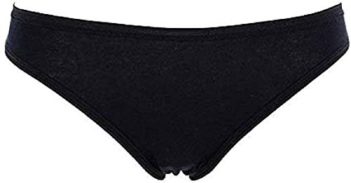 6 Pezzi Mini Slip A Vita Bassa da Donna COTONELLA in Cotone BIELASTICO Bordi Extra Comfort (Nero, 4/L)