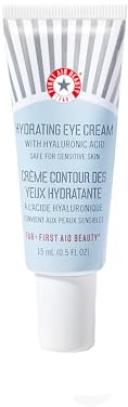 First Aid Beauty - Hydrating Eye Cream with Hyaluronic Acid, Nourishing Eye Cream that Provides 24 hours of Hydration, Helps Smooth Fine Lines, Wrinkles & Puffiness, Safe for Sensitive Skin, 0.5 oz
