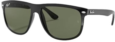 Ray-Ban Unisex Sunglasses, Black (frame: black, glass: polarised green 601/58), Large (Herstellergröße: 60)