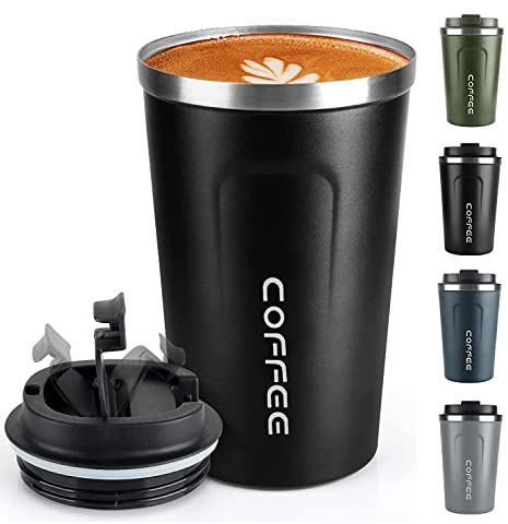 RNGODO Coffee Mug 12oz - Insulated Travel Mug Spill Proof with Leakproof Lid Vacuum Stainless Steel Travel Coffee Mug Water Tumbler to GO, Reusable Coffee Cup for Men and Women for Hot & Cold Drinks