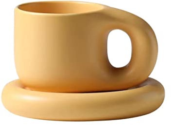Set di tazze da caffè e cappuccino, tazza in ceramica e porcellana, piattini abbinati per bevande speciali di caffè e tè