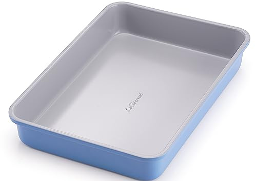 LeGourmet Nonstick Rectangle Baking Pan 9x13 Inch, Ceramic Coating, Non-Toxic, Rust Resistant Aluminized Steel, Perfect Baking Dish for Brownie Cake, Roasting, Lasagna - Cyan