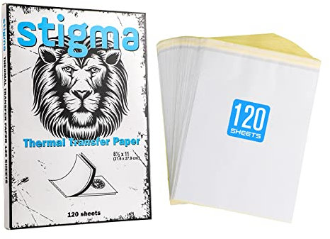 STIGMA 120 Stück Tattoo-Transferpapier 4 Schichten 8,3 x 11,8 A4-Größe Tattoo-Schablonenpapier Thermoschablonenpapier für Tattoo-Transfermaschine T209