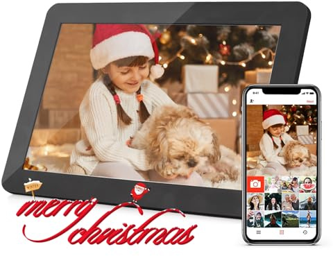 Andoer Cornice digitale WiFi da 10,1 pollici, cornice digitale Cloud, schermo IPS Touch Control da 16 GB, memoria auto rotazione con supporto posteriore