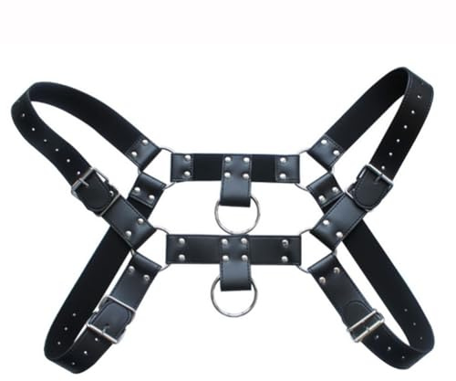 Lädersele för män Punk Gay Cage-bälte Justerbara spännremmar Sexig Bondage för Clubwear Kostym