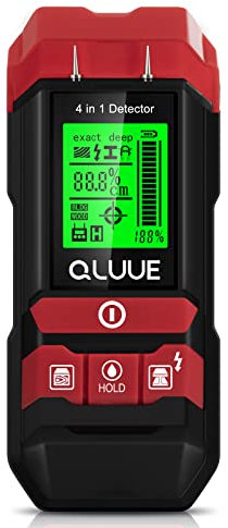 Détecteur mural en Testeur Humidité, instrument de détection multifonctionnel avec alarme sonore pour la détection du bois/métaux ferreux/métaux non ferreux/fils CA détection de l'humidité du bois