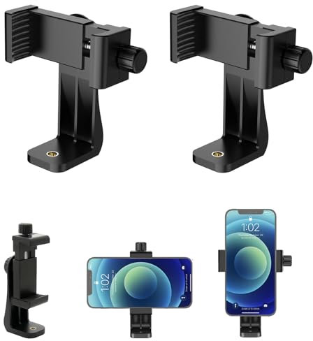 Futuhada Soporte Adaptador para Teléfono Móvil con Abrazadera Ajustable, Soporte de Trípode Vertical y Horizontal para Smartphone Celular Universal Montaje Clip para Palo Selfie Stick Monópode