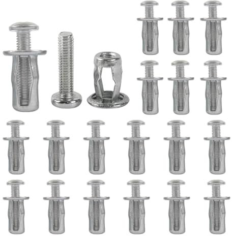 20 Stück M4 x 20 Hohlraum Metallanker, Jack Nuts, Expansion Nut, Petal Nuts, Hohlwandanker set, Blütenblattmutter Schrauben SpreizdüBel für Kunststoff, Trockenbau, Gipskarton und Eisenplatten