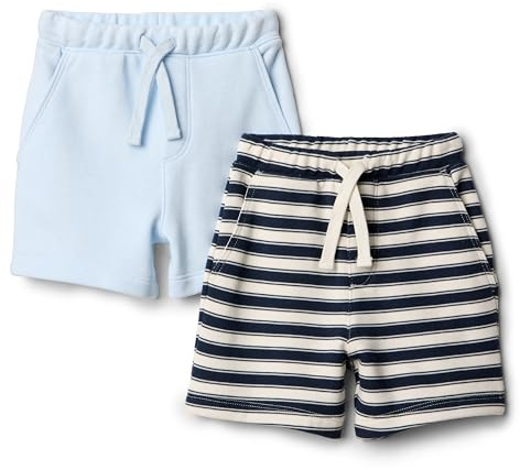 Amazon Essentials x Sofia Grainge Pantalones Cortos de Felpa Francesa de Punto sin Cordones Bebé-Niños, Pack de 2