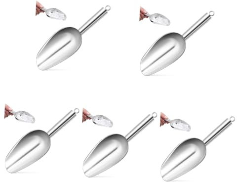 Alipis 5 Pz pala per ghiaccio in acciaio inossidabile buste pro paletta da ghiaccio lecca lecca Pinza ice cream scoop dolciumi paletta per il ghiaccio per congelatore pallina di caramelle