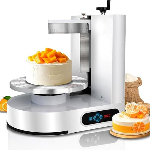 Máquina De Expansión Automática De Crema De Pastel De Cumpleaños, Máquina De Suavizado De Recubrimiento para Pasteles De 4 A 12 Pulgadas, Blanco