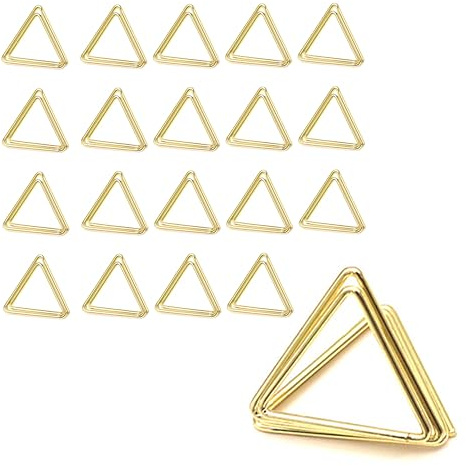 laveroar 20 Pack Table Number Holders, Gold Triangle Table Number Holders for Wedding, Pictures, Memos, Notes, Photos